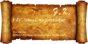 Földesi Krisztofer névjegykártya